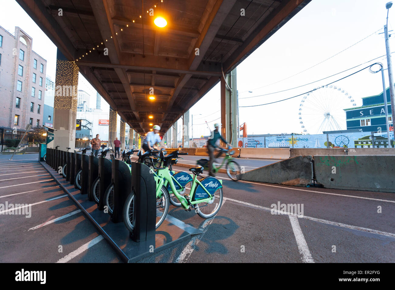 Pronto Cycle Share station at Alaskan Way S & Elliott Bay Trail Stock ...
