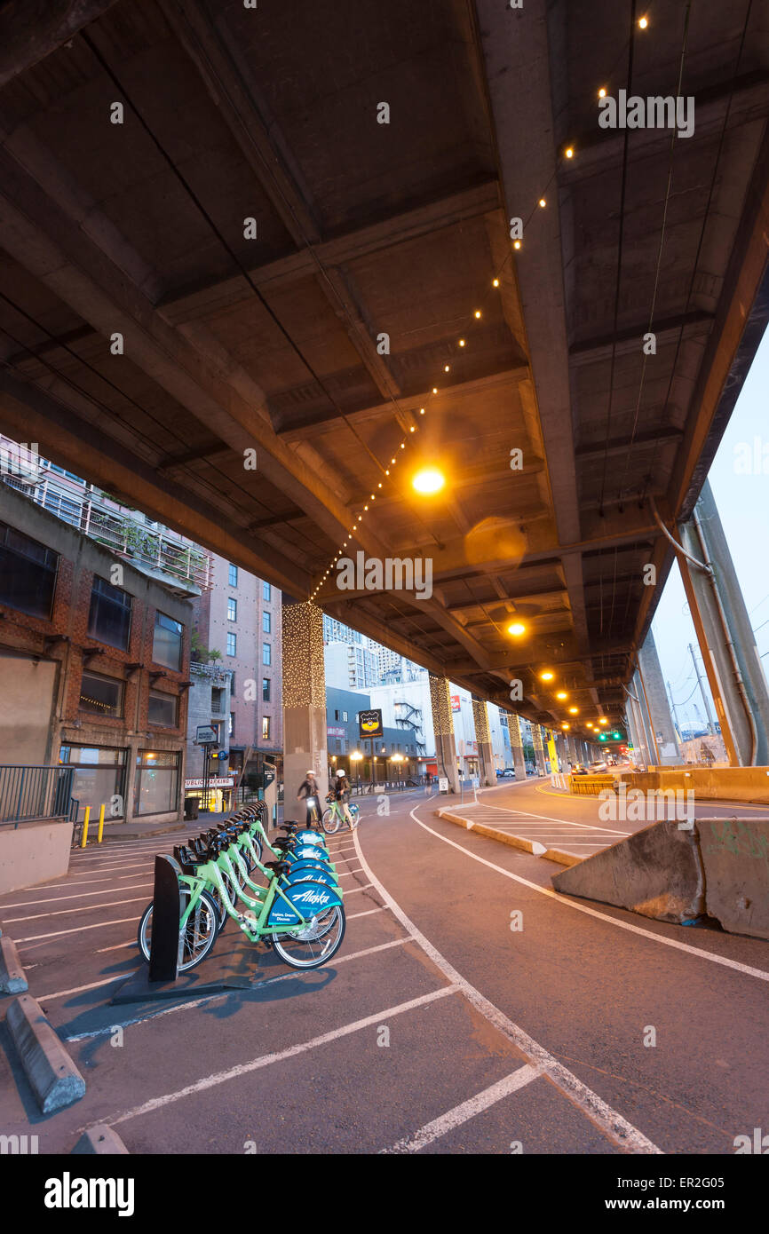 Pronto Cycle Share station at Alaskan Way S & Elliott Bay Trail Stock ...