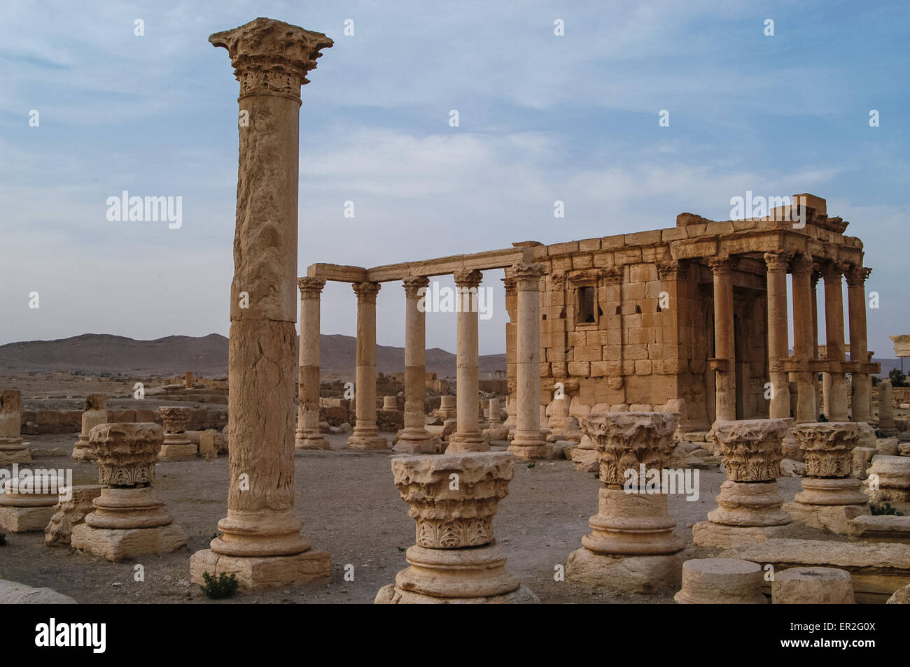 Ancient ruin city of Palmyra in Syria a UNESCO world heritage site of history Stock Photo