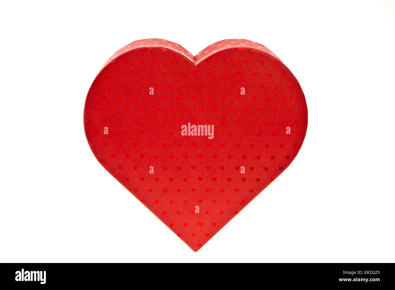 Rotes Geschenkpäckchen in Herzform, Valentinstag, Red heart-shaped gift package, Valentine s Day, anniversary, bow, box, celebra Stock Photo