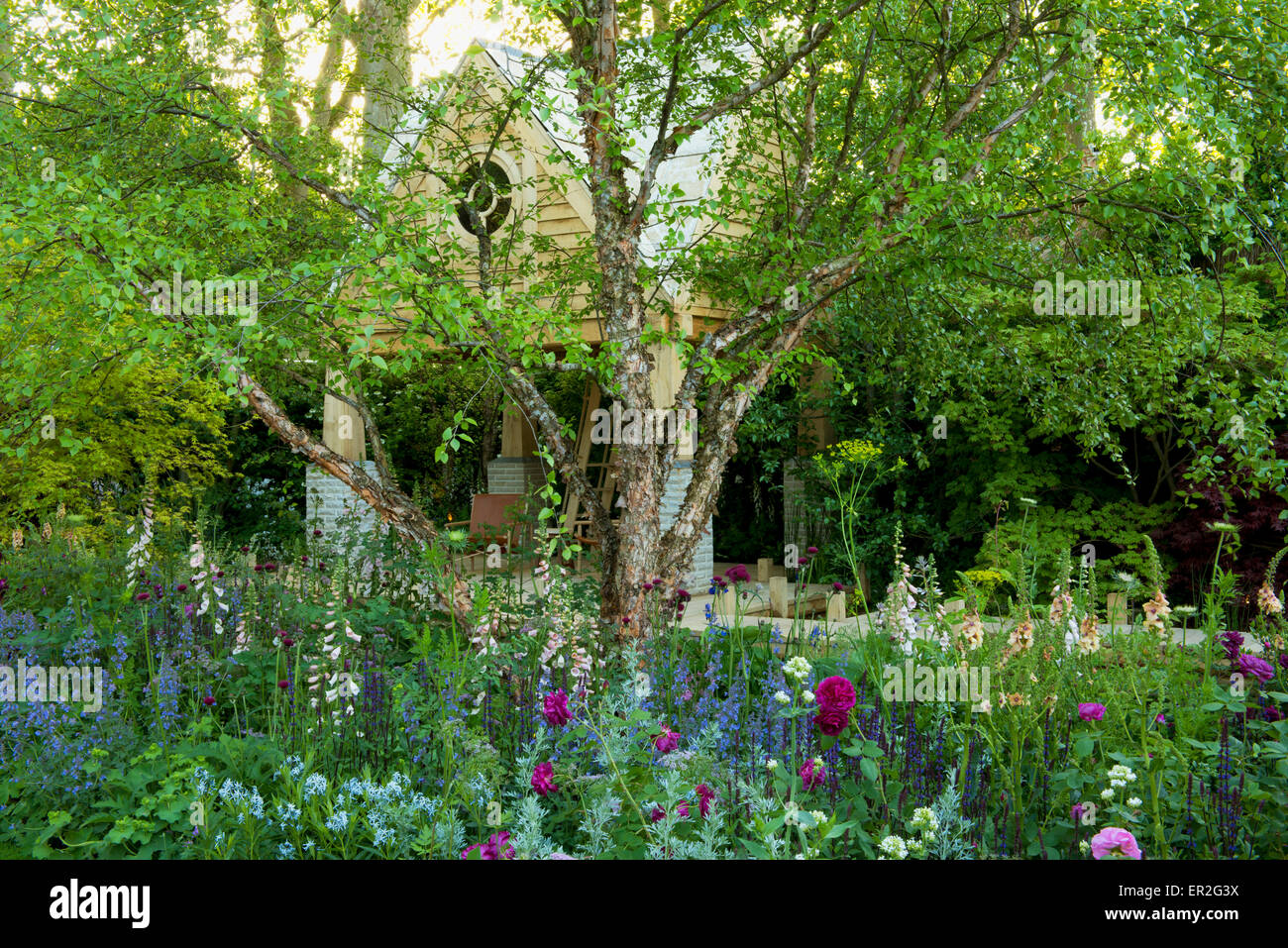 The M&G Garden 2015-The Retreat designed by Jo Thompson at The Chelsea Flower Show Stock Photo