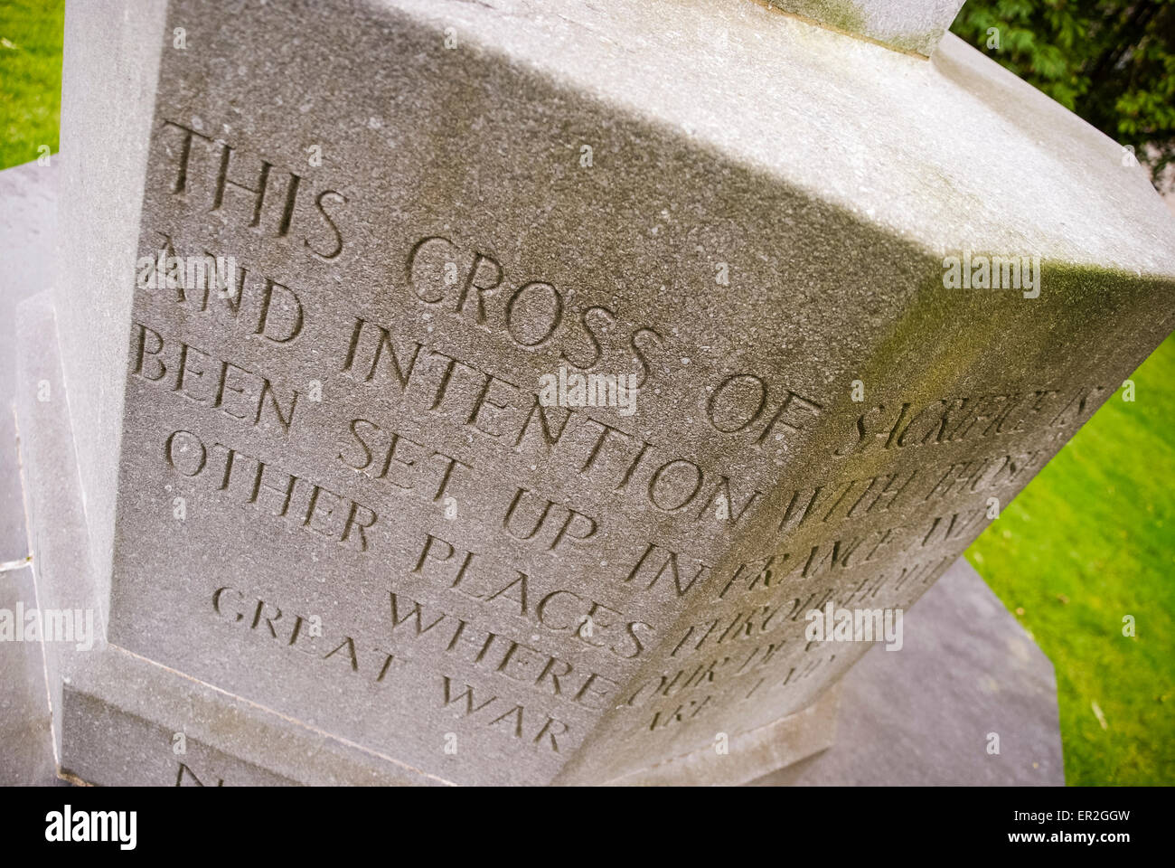 World War 1 memorial with an inscription Stock Photo - Alamy