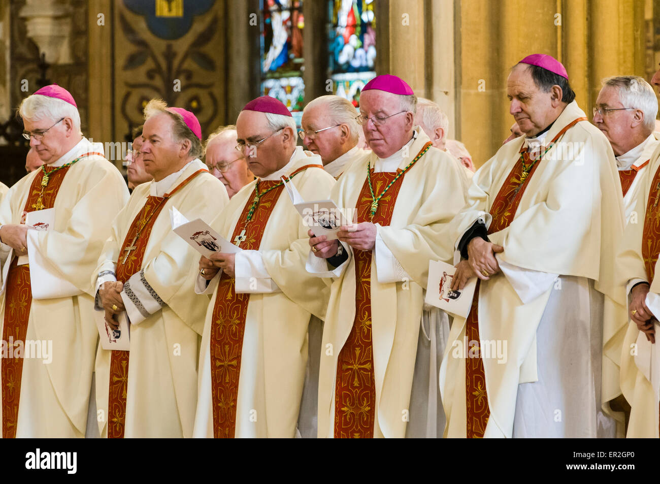Irish bishops gathered during a requiem mass Stock Photo