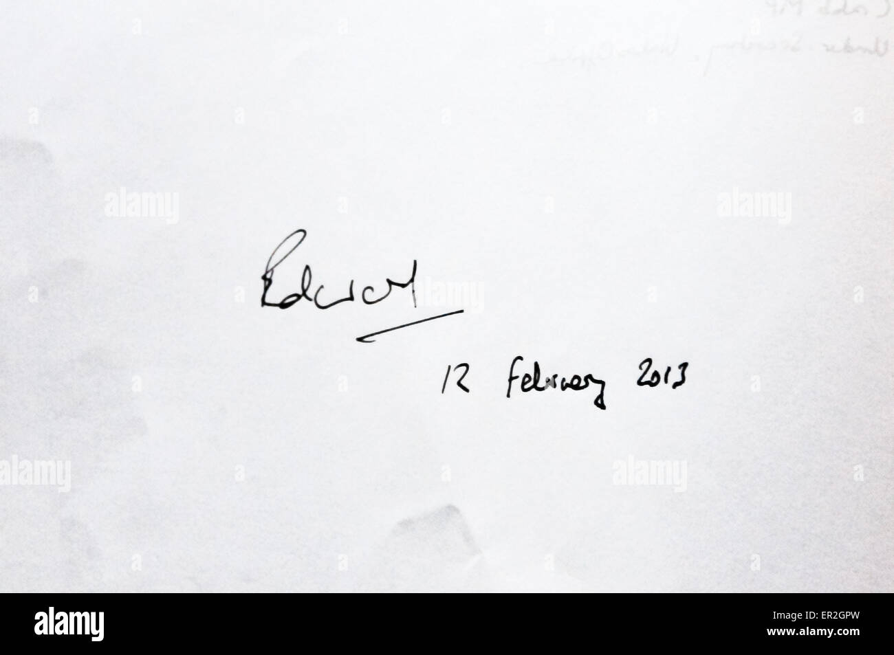 Signature of Prince Edward Stock Photo