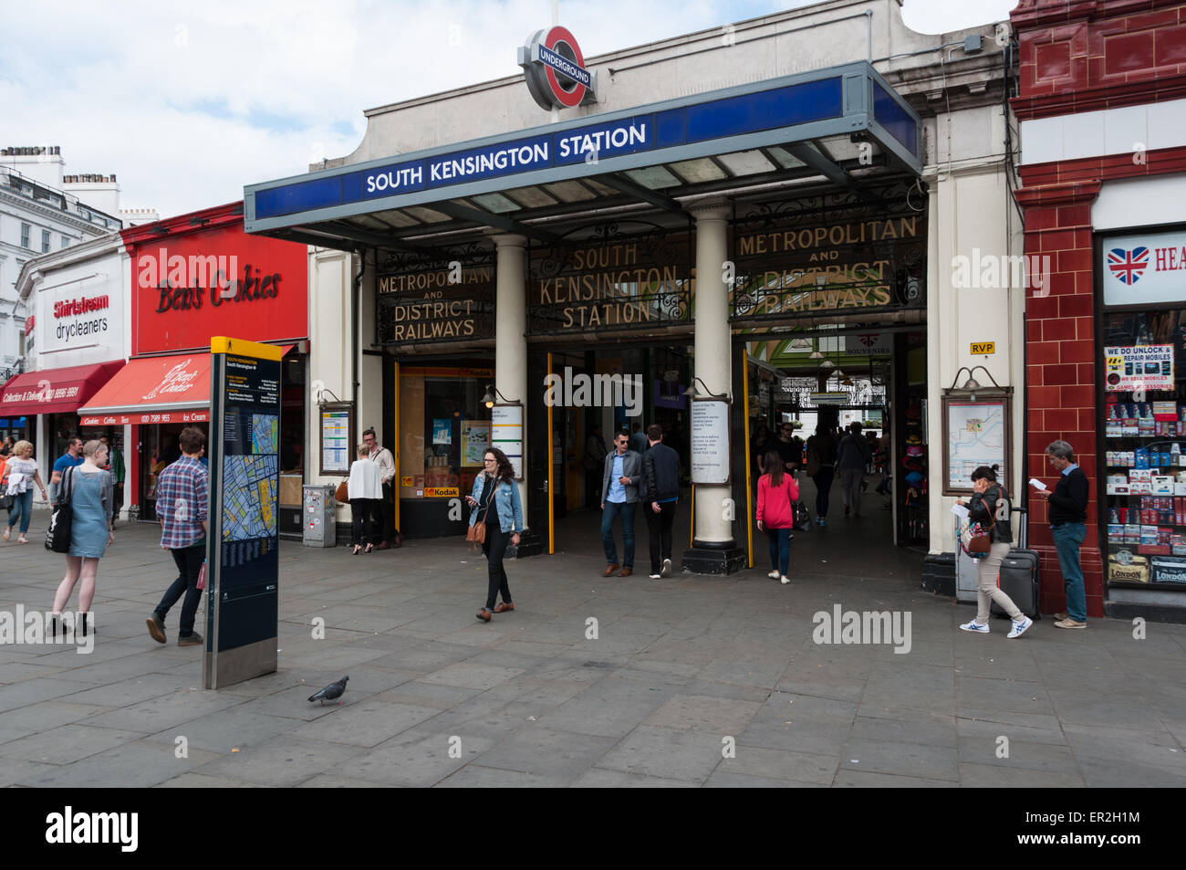 South Kensington tube station view, London, England Stock Photo Alamy