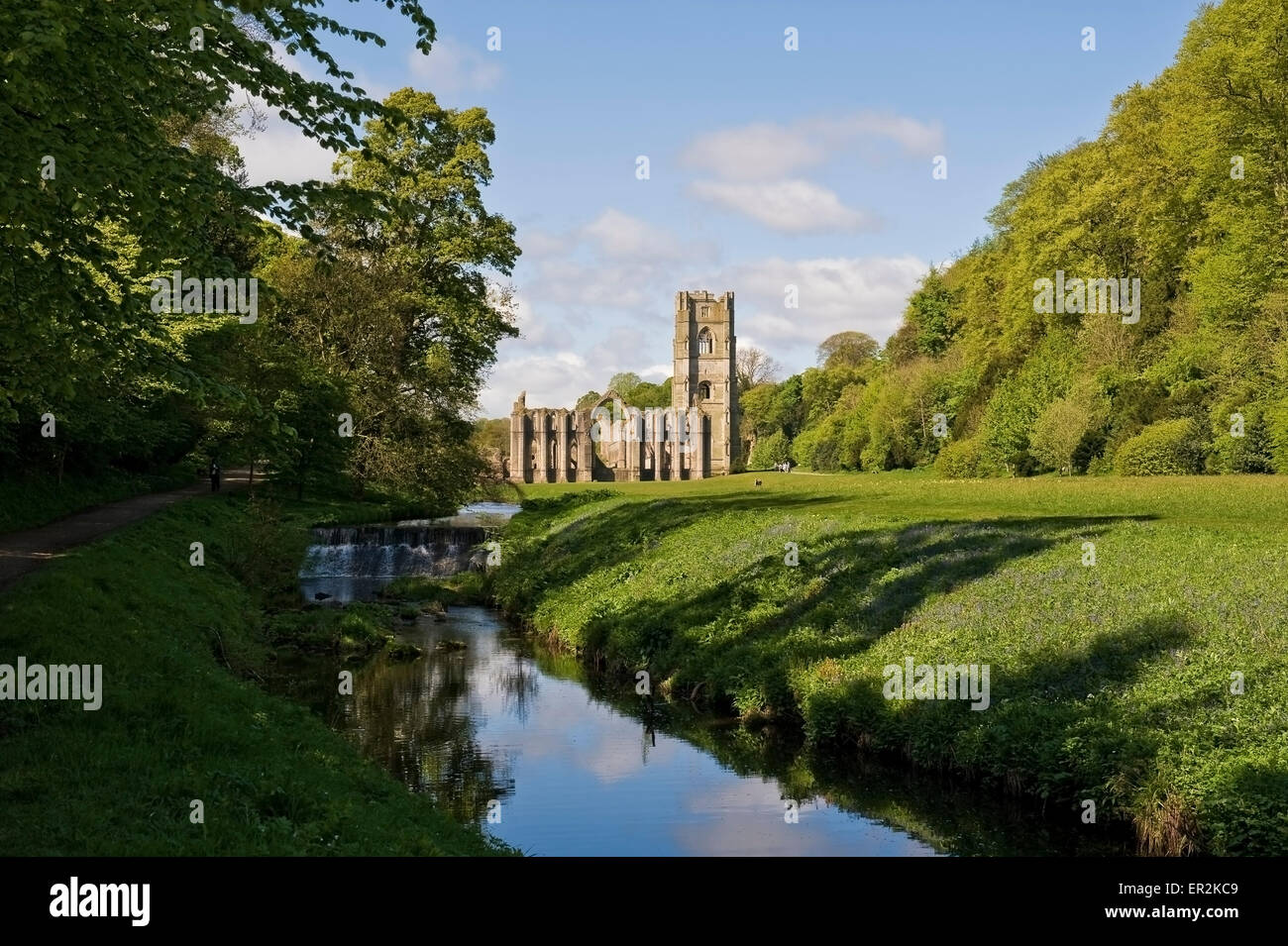 Studley Royal landscape gardens and Fountains Abbey, World Heritage Site,  Ripon North Yorkshire UK GB Europe Stock Photo