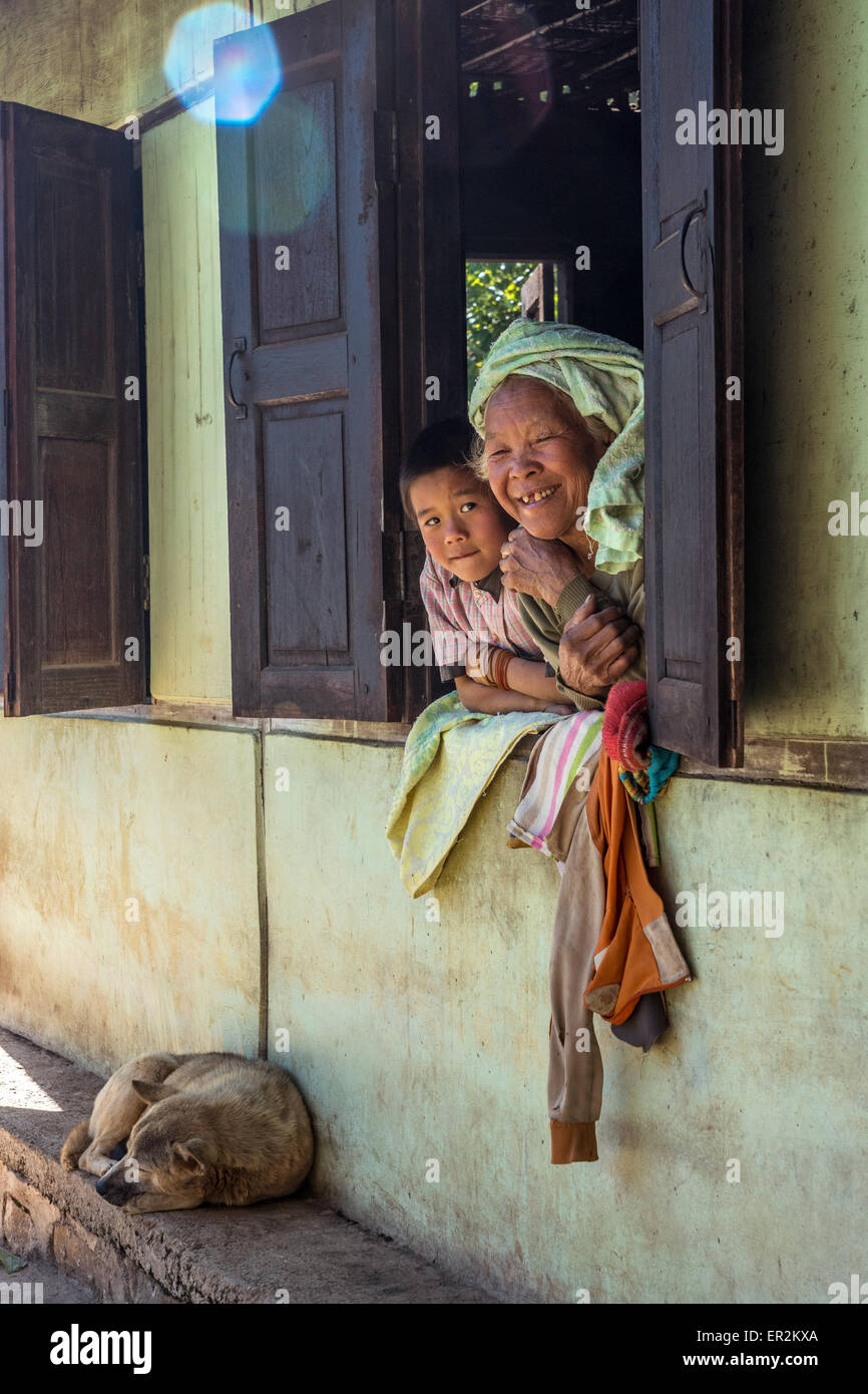 Portraits of real people of Myanmar, Burma Stock Photo