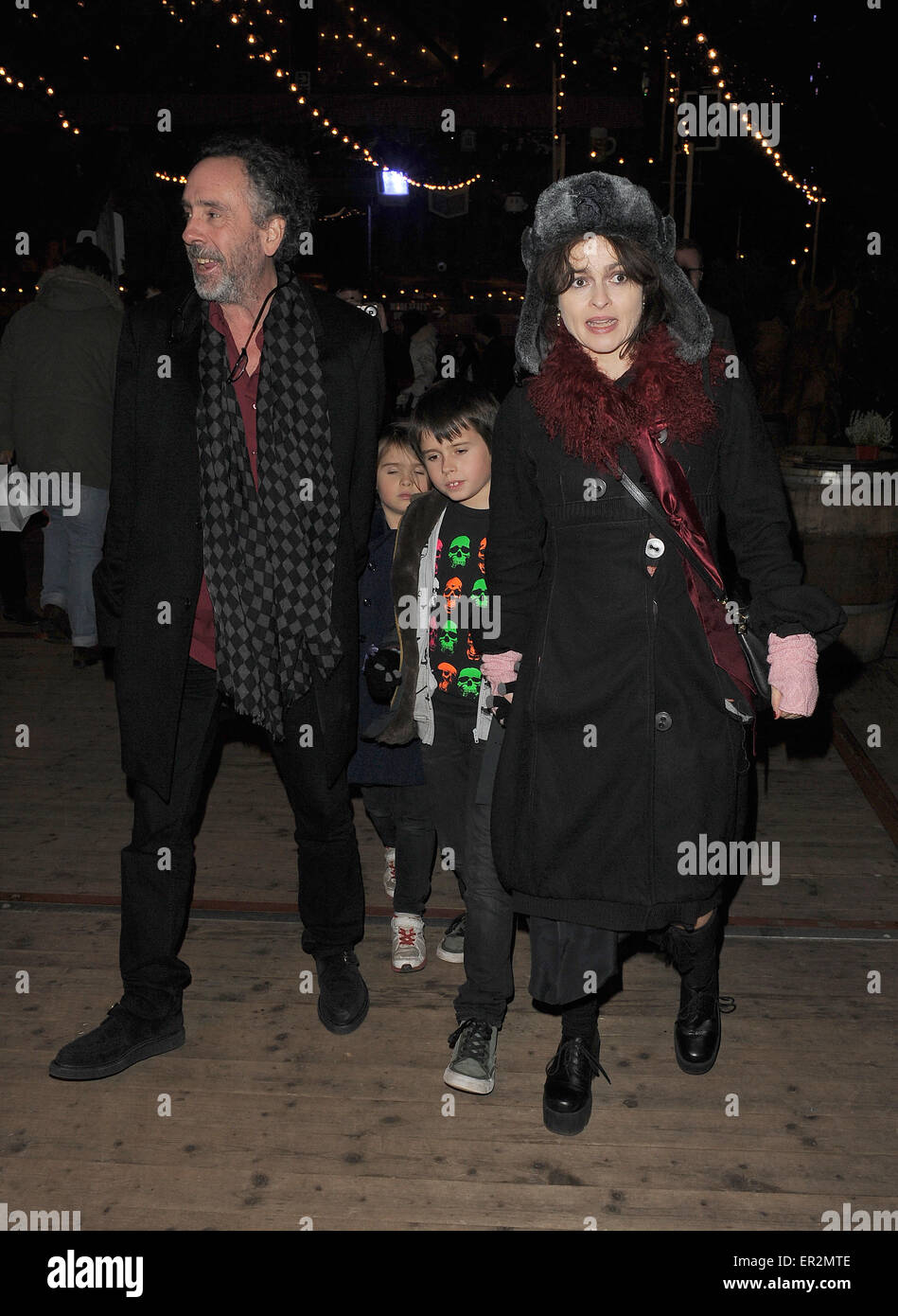 Celebrities enjoy an evening at Winter Wonderland at Hyde Park  Featuring: Helena Bonham Carter, Tim Burton, Nell Burton, Billy Raymond Burton Where: London, United Kingdom When: 20 Nov 2014 Credit: Will Alexander/WENN.com Stock Photo