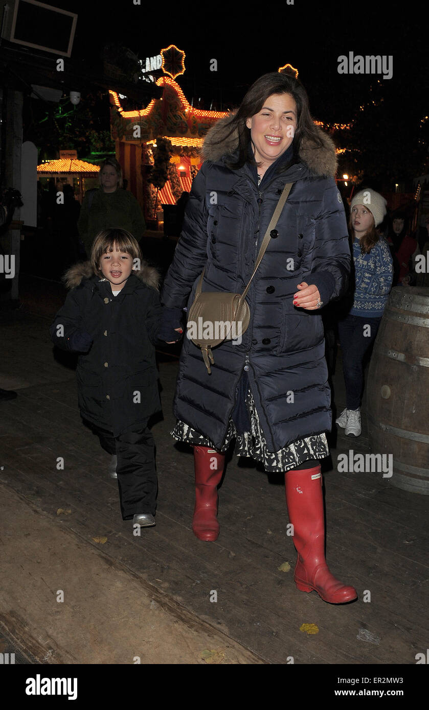 Celebrities enjoy an evening at Winter Wonderland at Hyde Park
