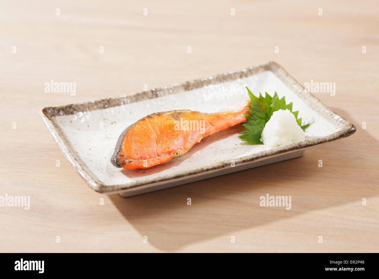 Japanese style grilled salmon Stock Photo - Alamy