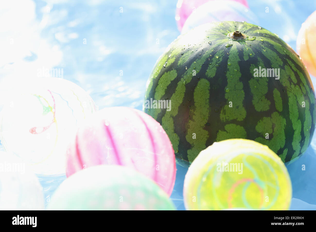 Watermelon in the water Stock Photo