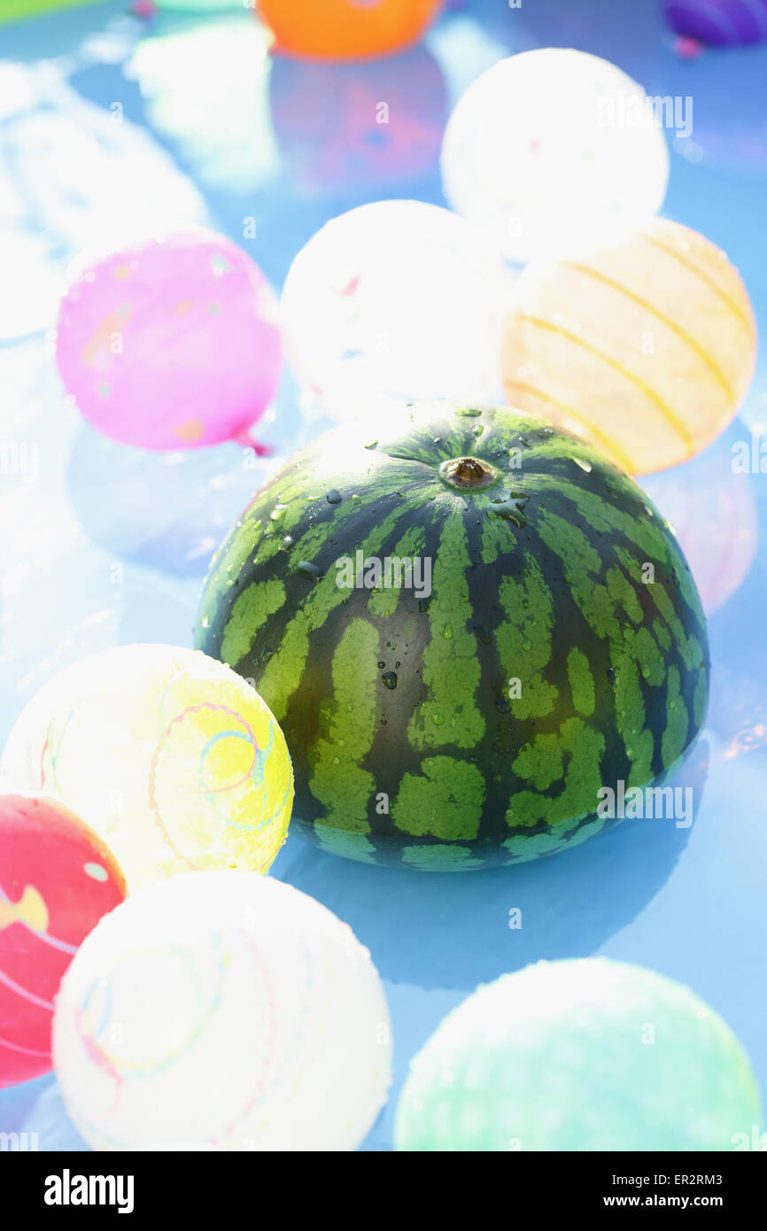 Watermelon in the water Stock Photo