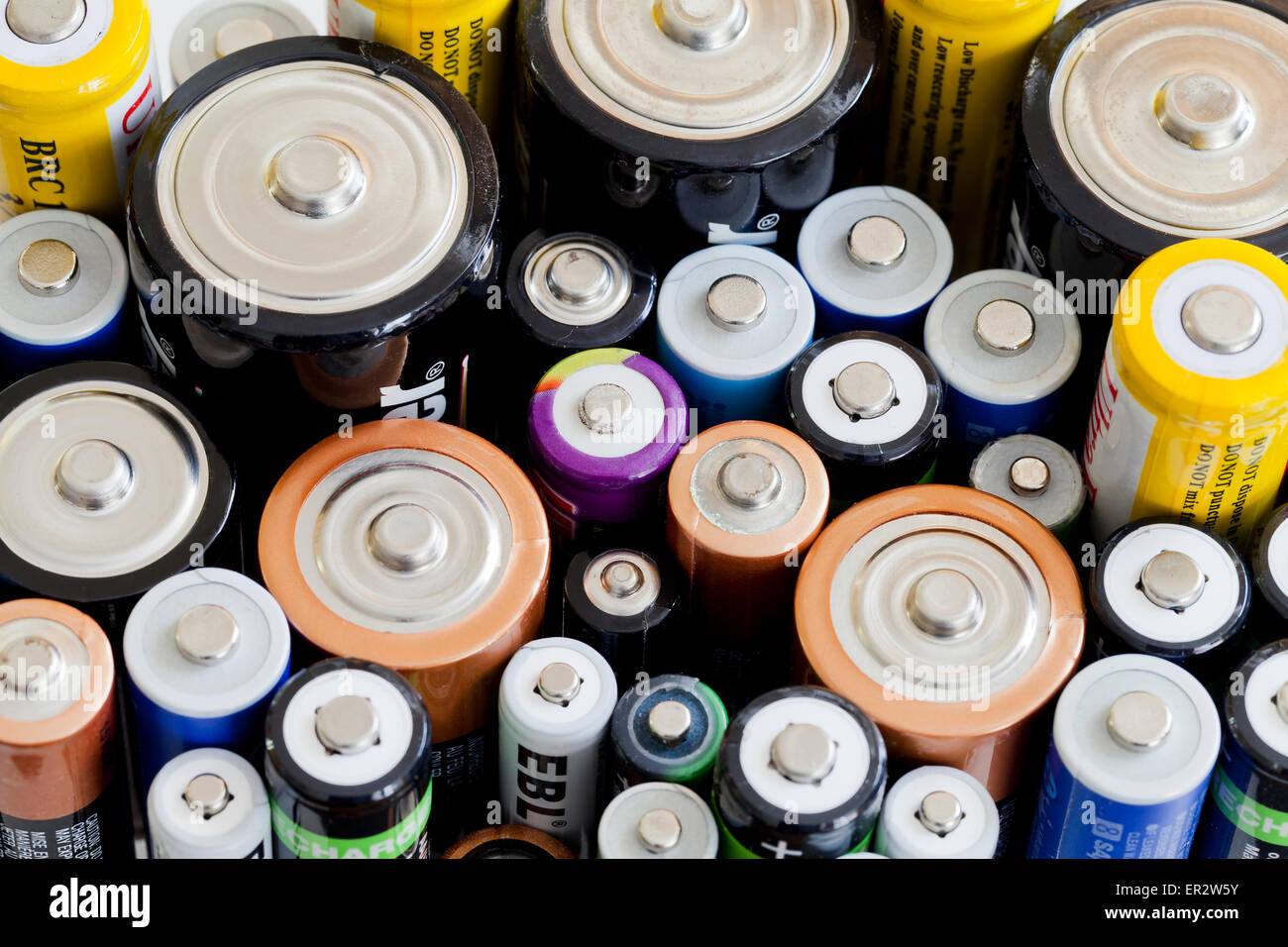 Household batteries Stock Photo