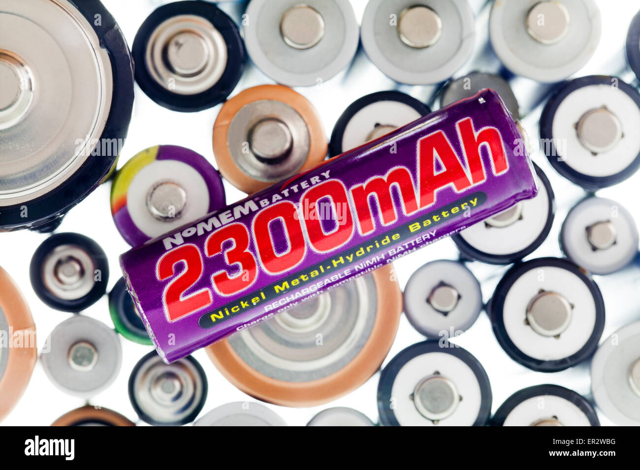 Rechargeable Nickelmetal hydride (NiMH) battery Stock Photo Alamy