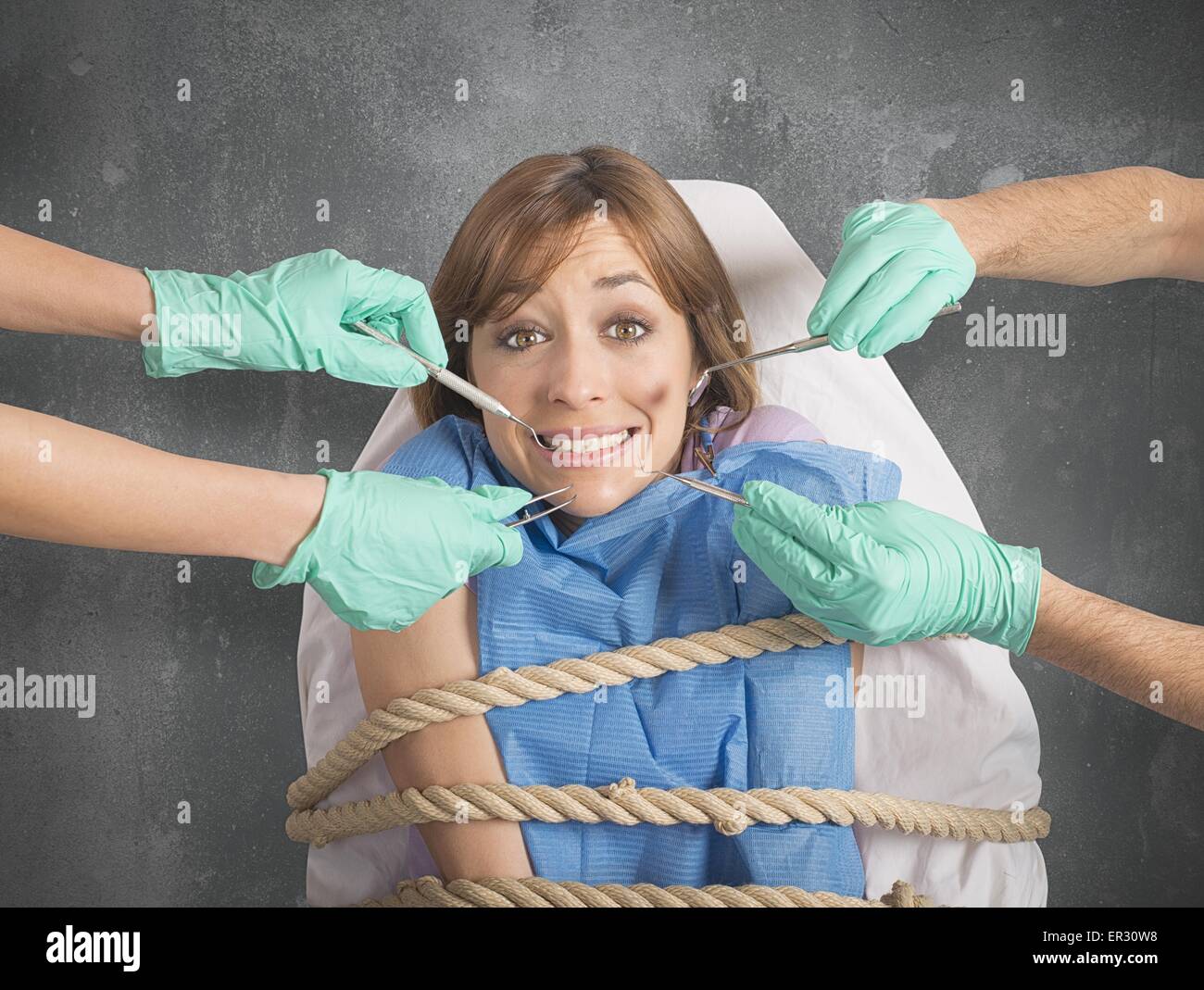 Tied to the dentist Stock Photo Alamy