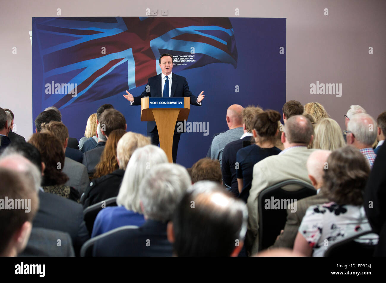 Prime Minister David Cameron visiting Ambleside Sports Club, Nuneaton to give a speech in the