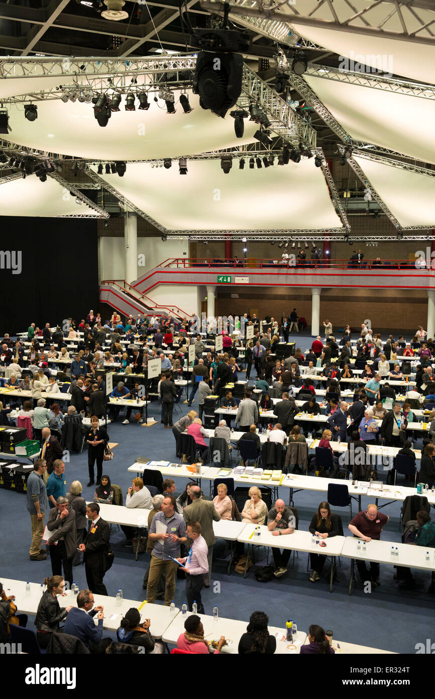 General Election 2015 count taking part at the ICC in Birmingham. Stock Photo