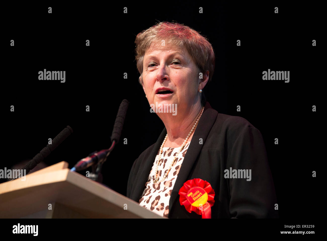 Gisela Stuart Labour MP for Edgbaston Birmingham since 1997 pictured retaining her seat at the general election 2015 Stock Photo