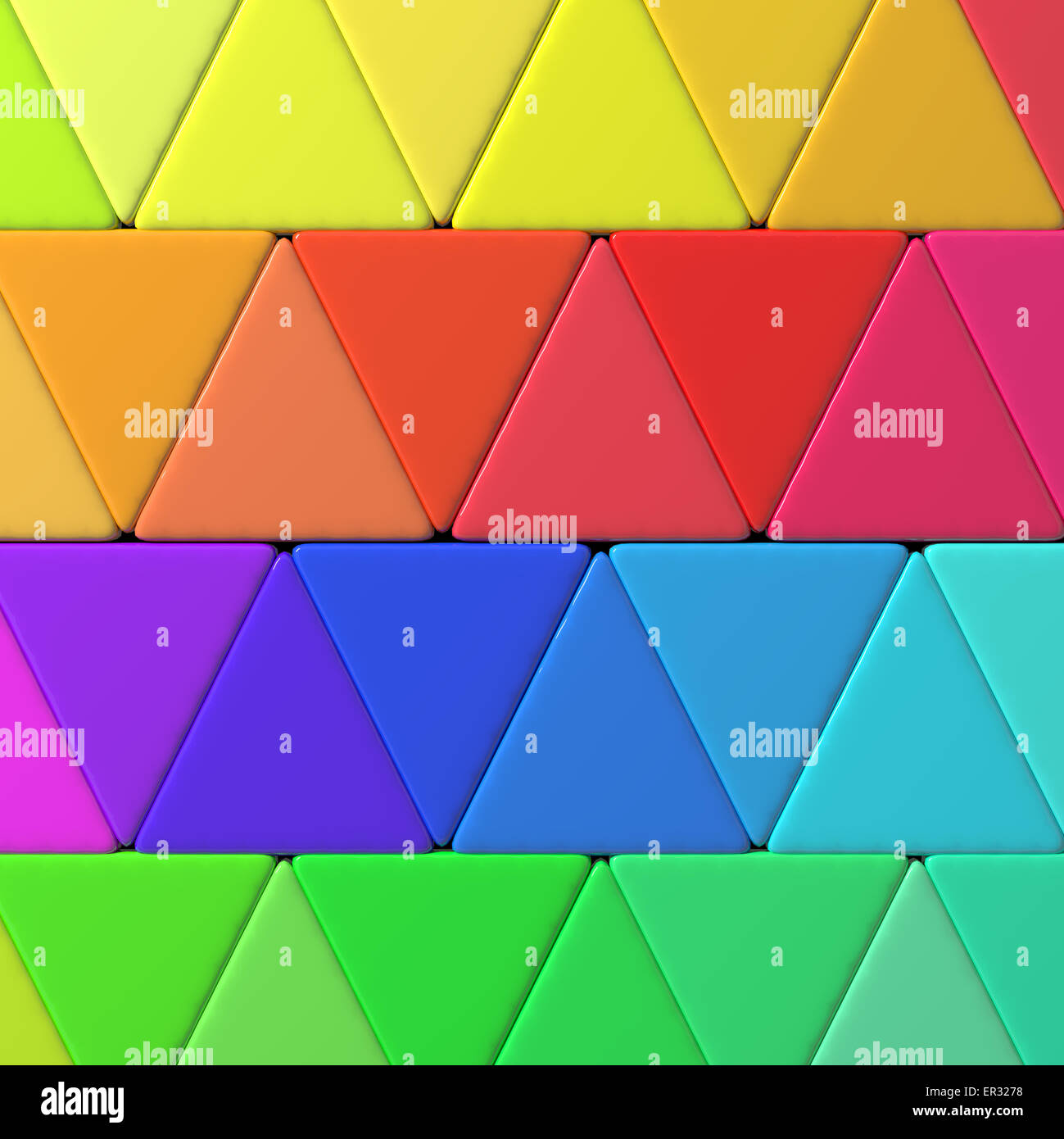 3d rendering with triangles of a lot of colors Stock Photo - Alamy