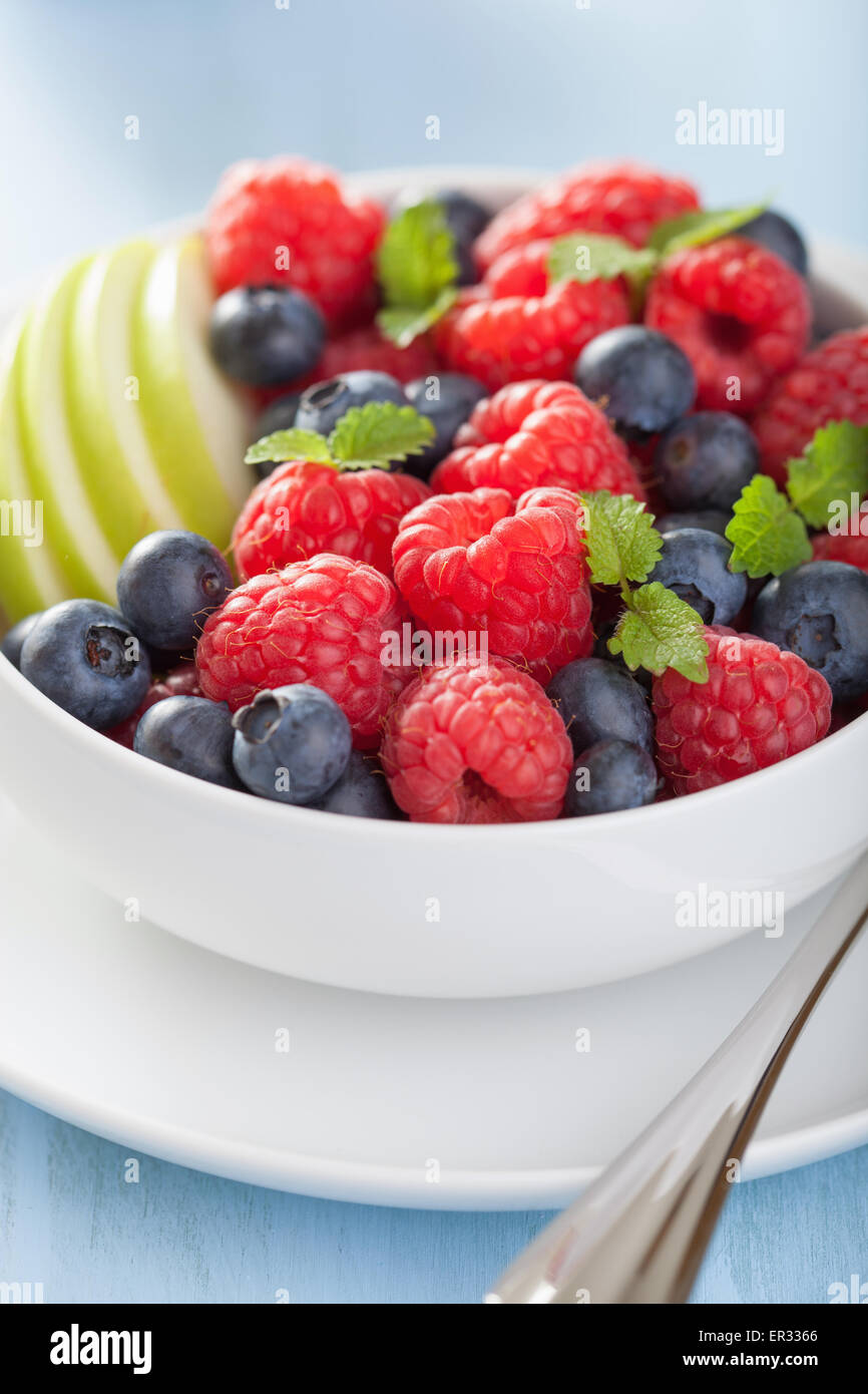 fresh fruit salad with raspberry blueberry apple Stock Photo Alamy