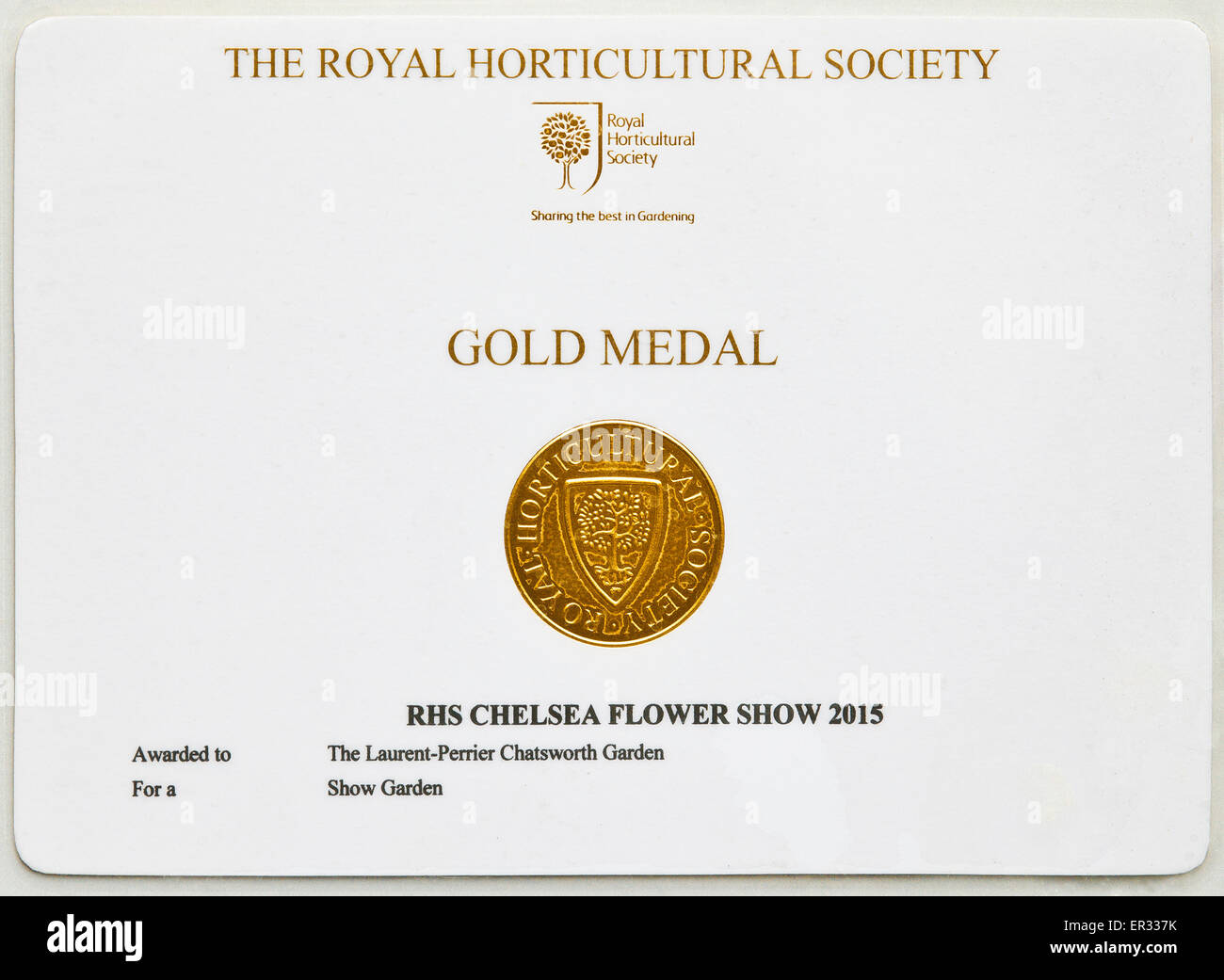 The Royal Horticultural Society Chelsea flower show, Gold Medal. Stock Photo