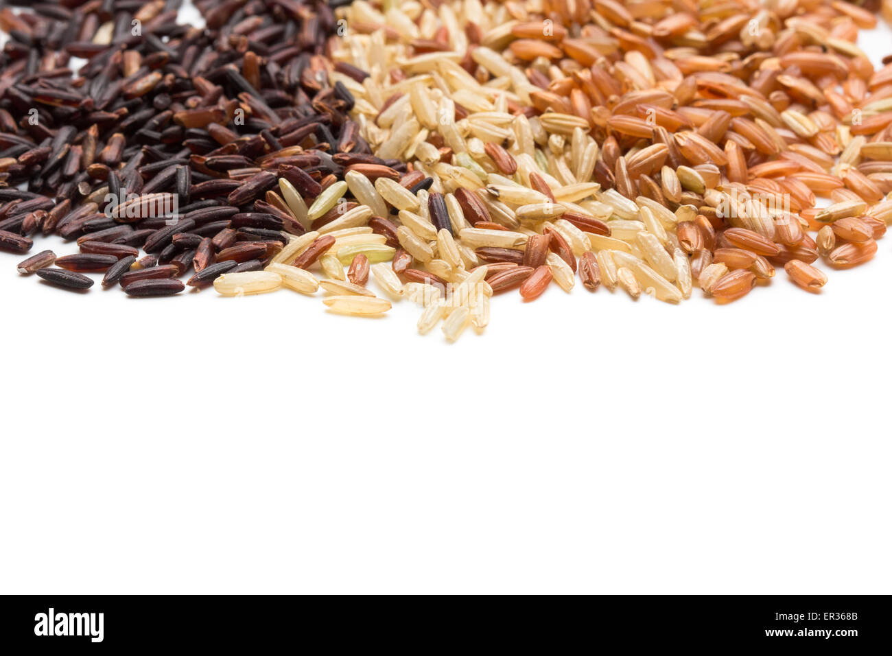 rice on a pile isolated on white background Stock Photo