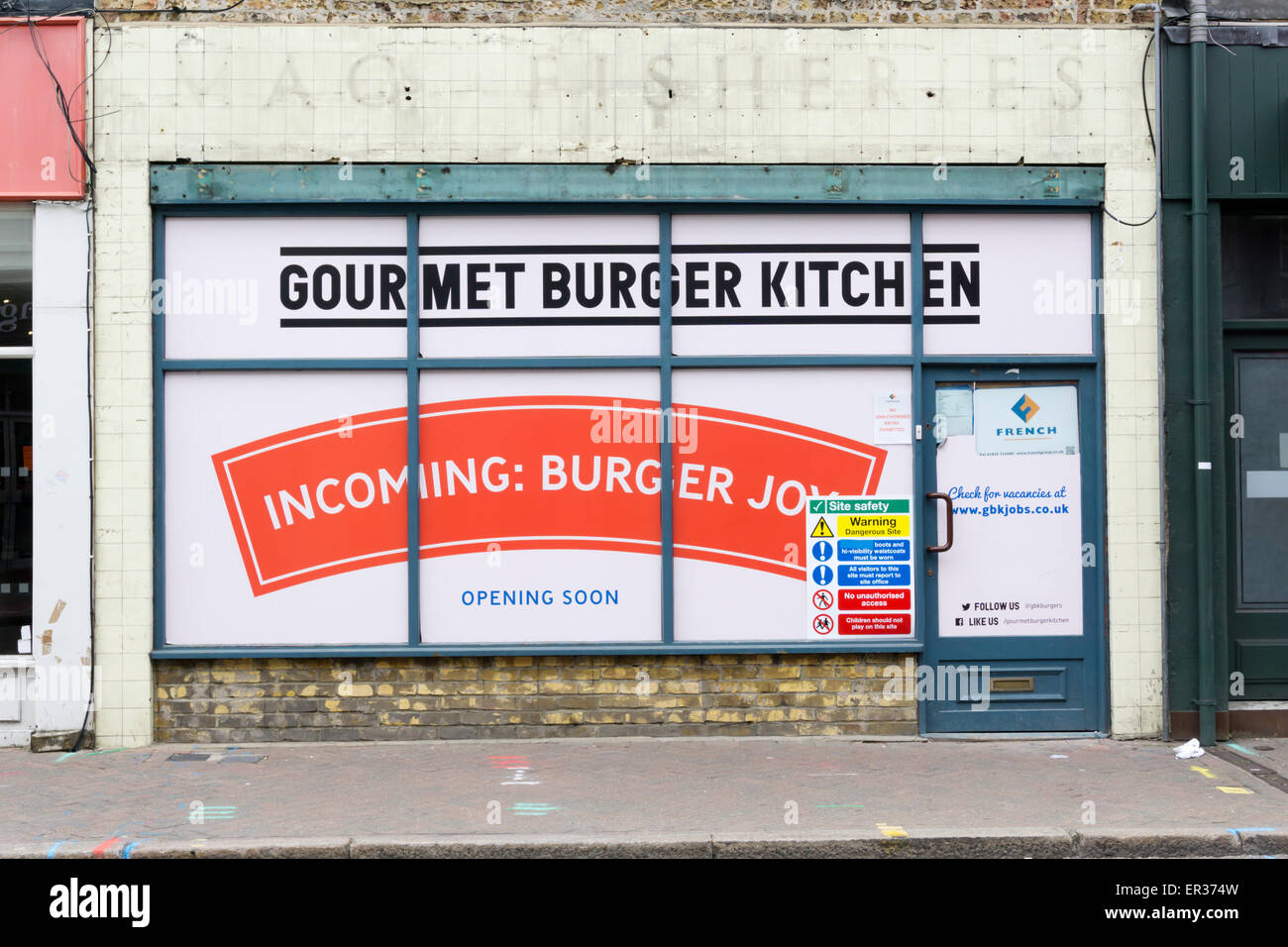 Gourmet Burger Kitchen soon to open in Bromley, in shop once occupied by Mac Fisheries. Stock Photo