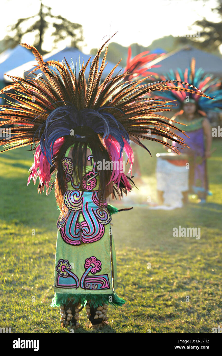 Native Americans In Traditional Costume Take Part In Dance Ceremonies