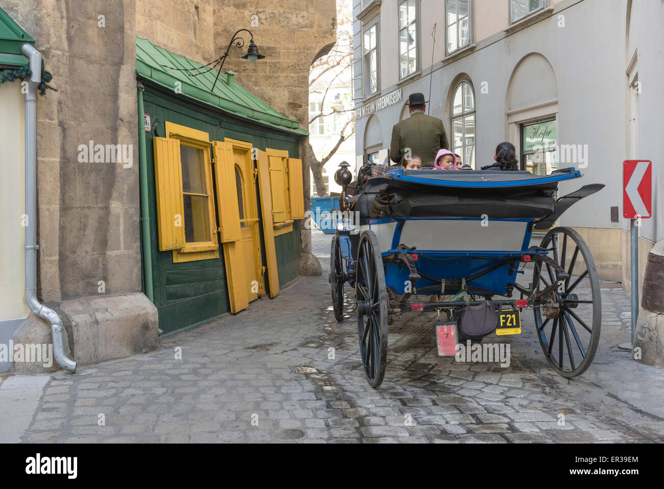 Vienna carriage ride, a carriage ride through Vienna's old town is a popular activity among visitors to the city. Stock Photo