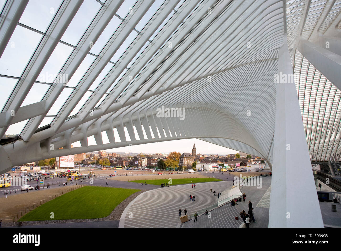 Europe, Belgium, Liege, railway station Liege-Guillemins, architect Santiago Calatrava  Europa, Belgien, Luettich, Bahnhof Luett Stock Photo