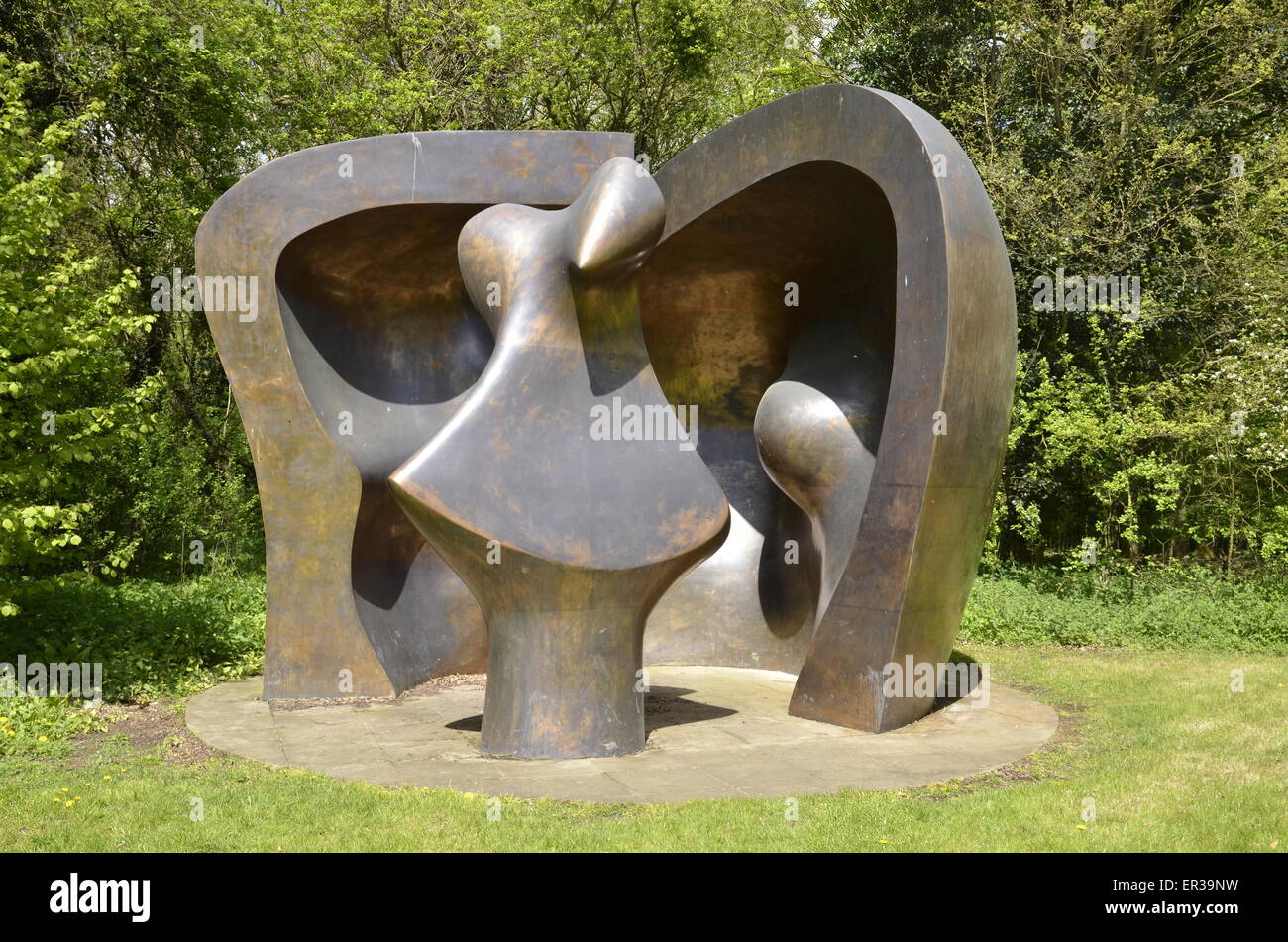 A sculpture by Henry Moore at the Henry Moore Foundation in Perry Green, Hertfordshire. Stock Photo