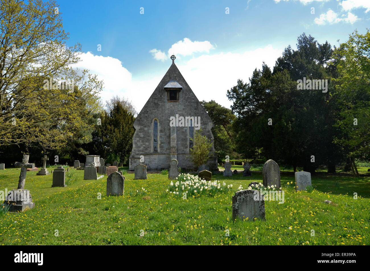 The church of St. Thomas in the Hertfordshire village of Perry Green. Stock Photo