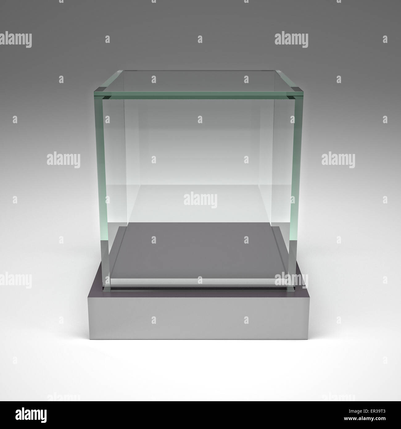 3d image of glass showcase Stock Photo Alamy