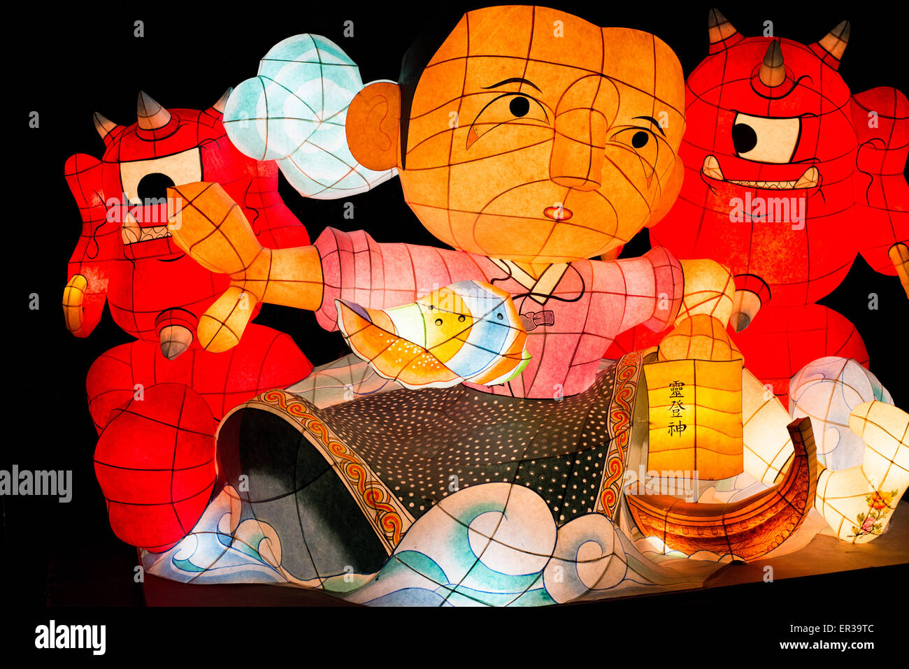 Fun and Lights, Seoul Lantern Festival Cartoon character paper lanterns Stock Photo