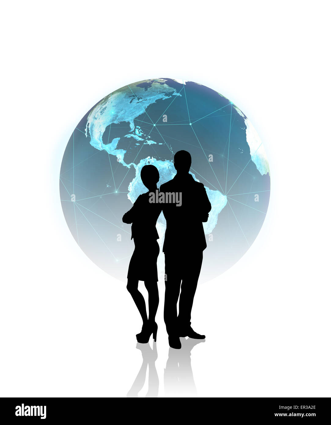 Global business, silhouettes Stock Photo