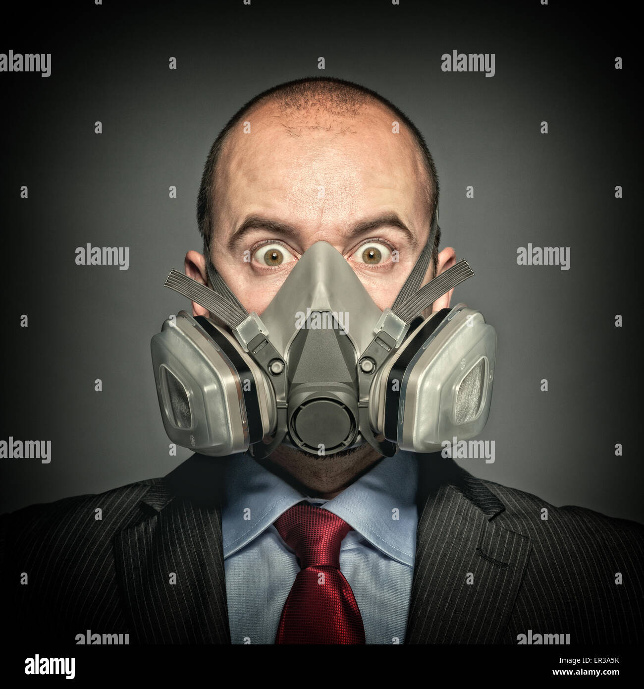 portrait of businessman wear protection mask Stock Photo