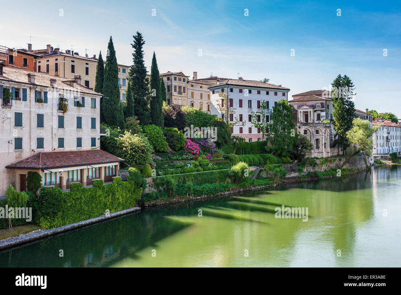 Italy Bassano del Grappa The River Brenta Stock Photo Alamy