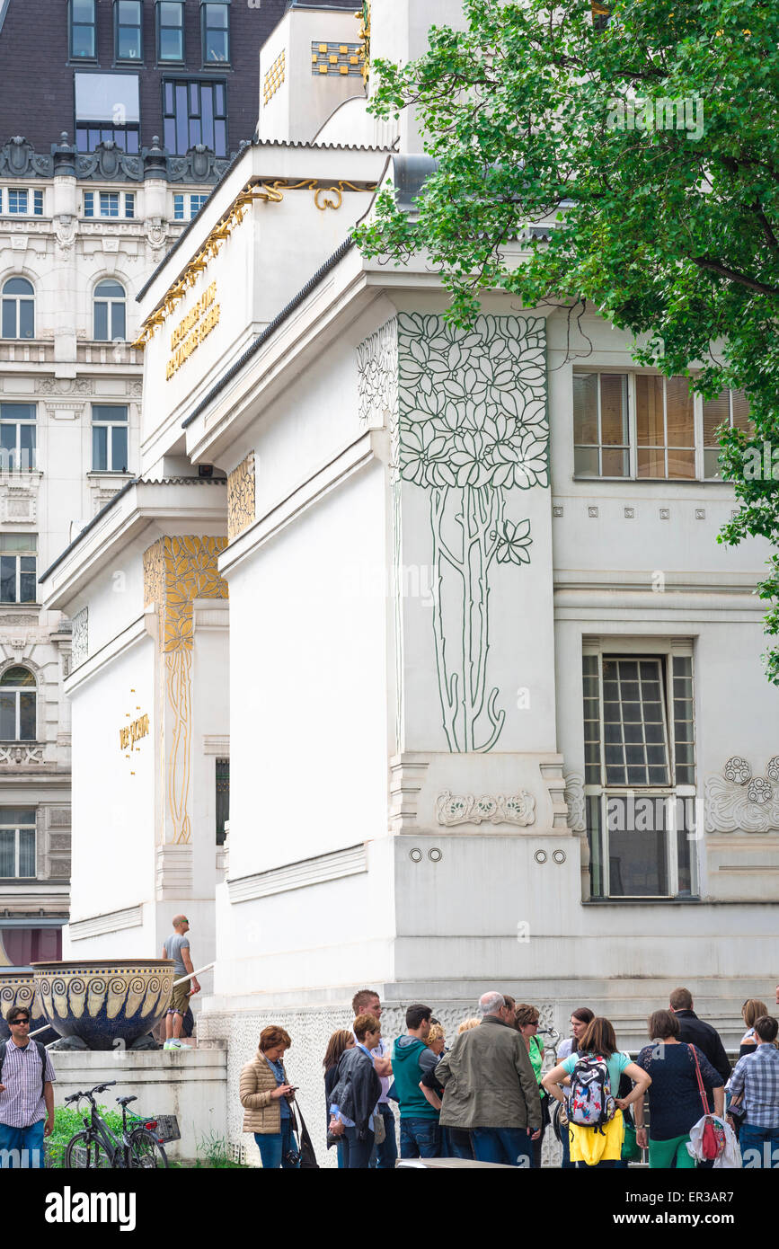Secession Building, view of the Secession Building, the finest architectural example of the early 20th century art nouveau Jugendstil movement, Vienna Stock Photo