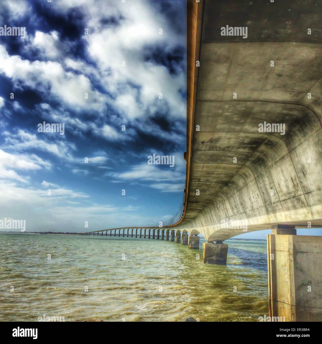 Ile de re bridge, La Rochelle, France Stock Photo