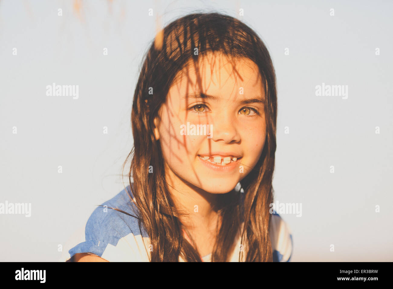 Portrait of a smiling girl Stock Photo - Alamy