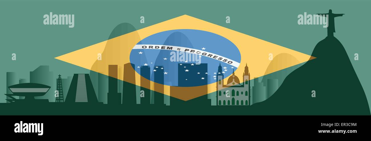 Vector illustration of the Rio de Janeiro skyline Stock Vector Image ...
