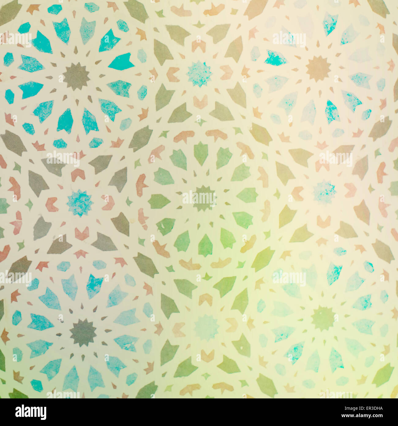 watercolored mosaic design - - textured paper background Stock Photo ...