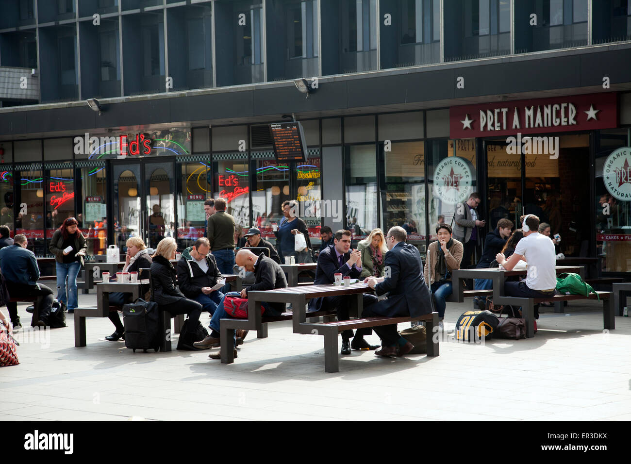 Restaurants outside Euston Square Station - London UK Stock Photo