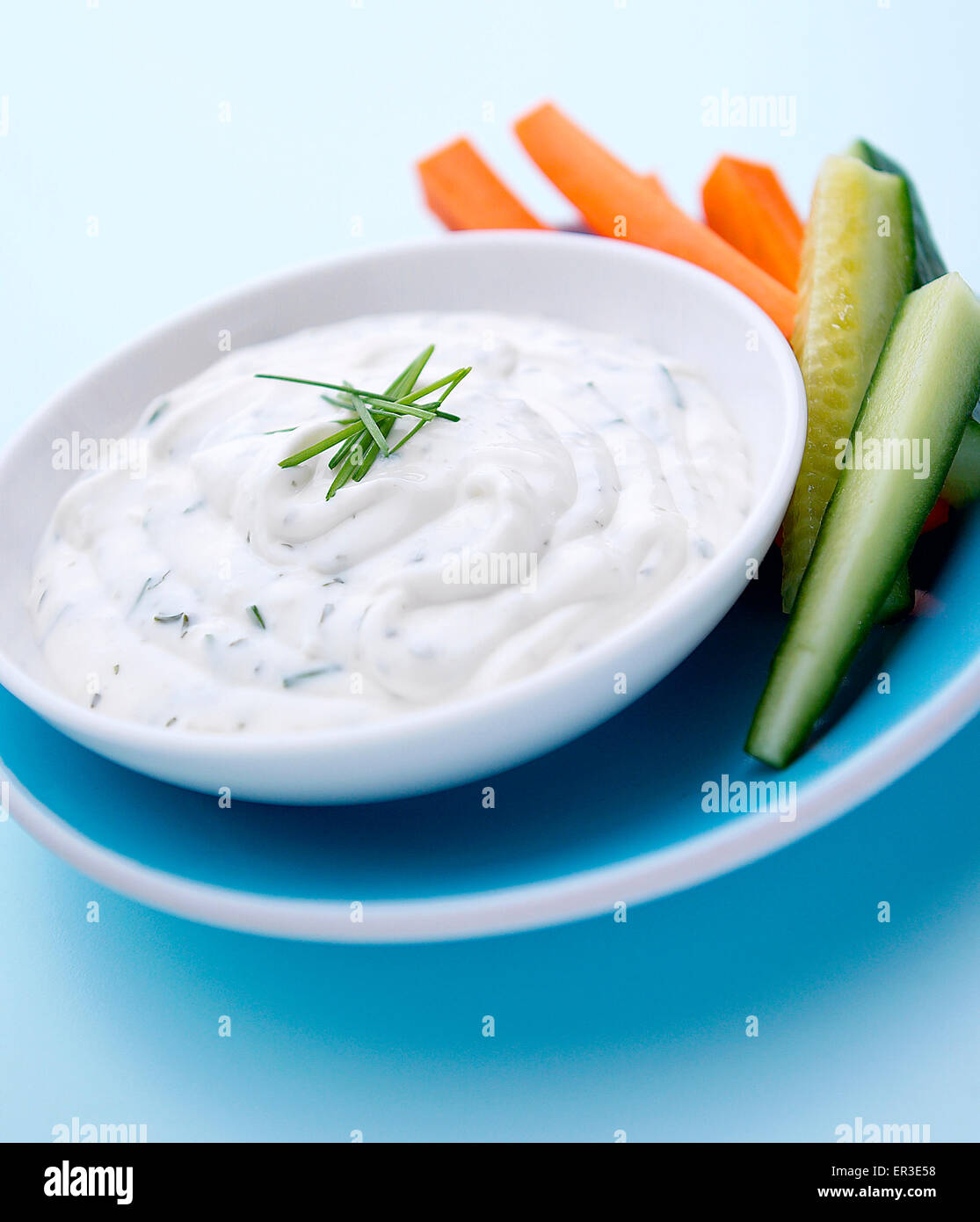 Sour cream and chive dip. Stock Photo