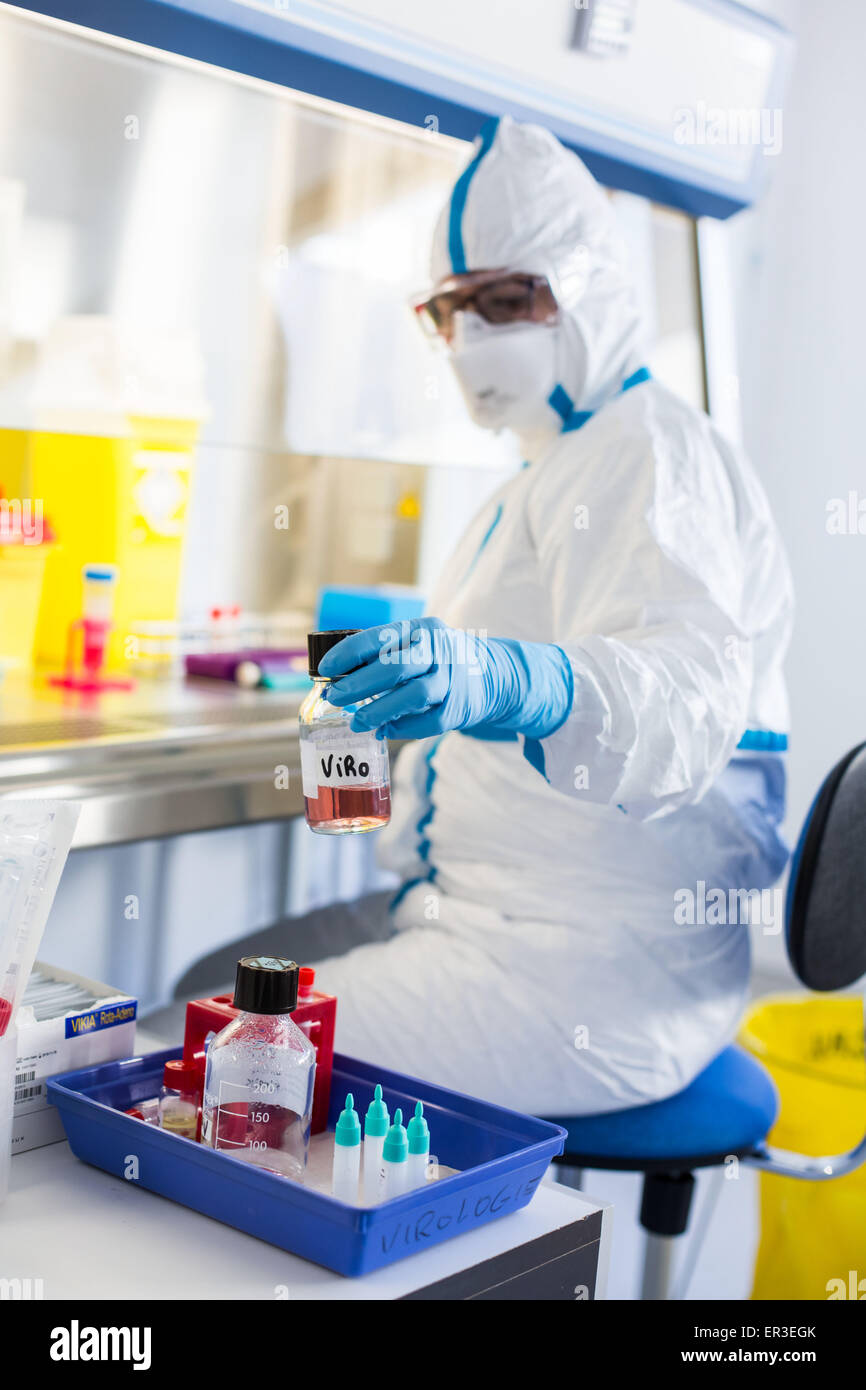 Cells culture examination, manipulations in P3 laboratory, Biology and