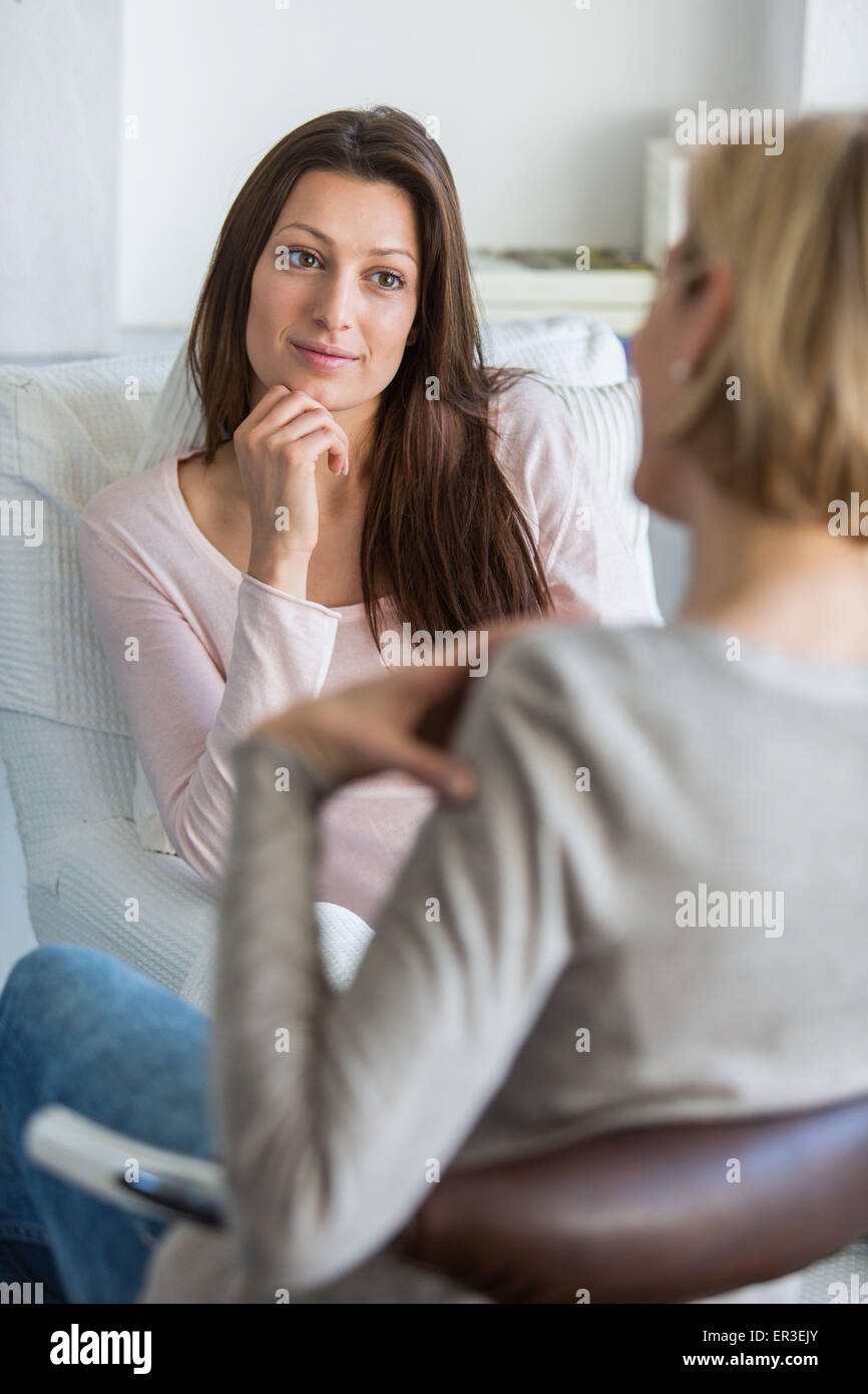 Two women having a conversation. Stock Photo