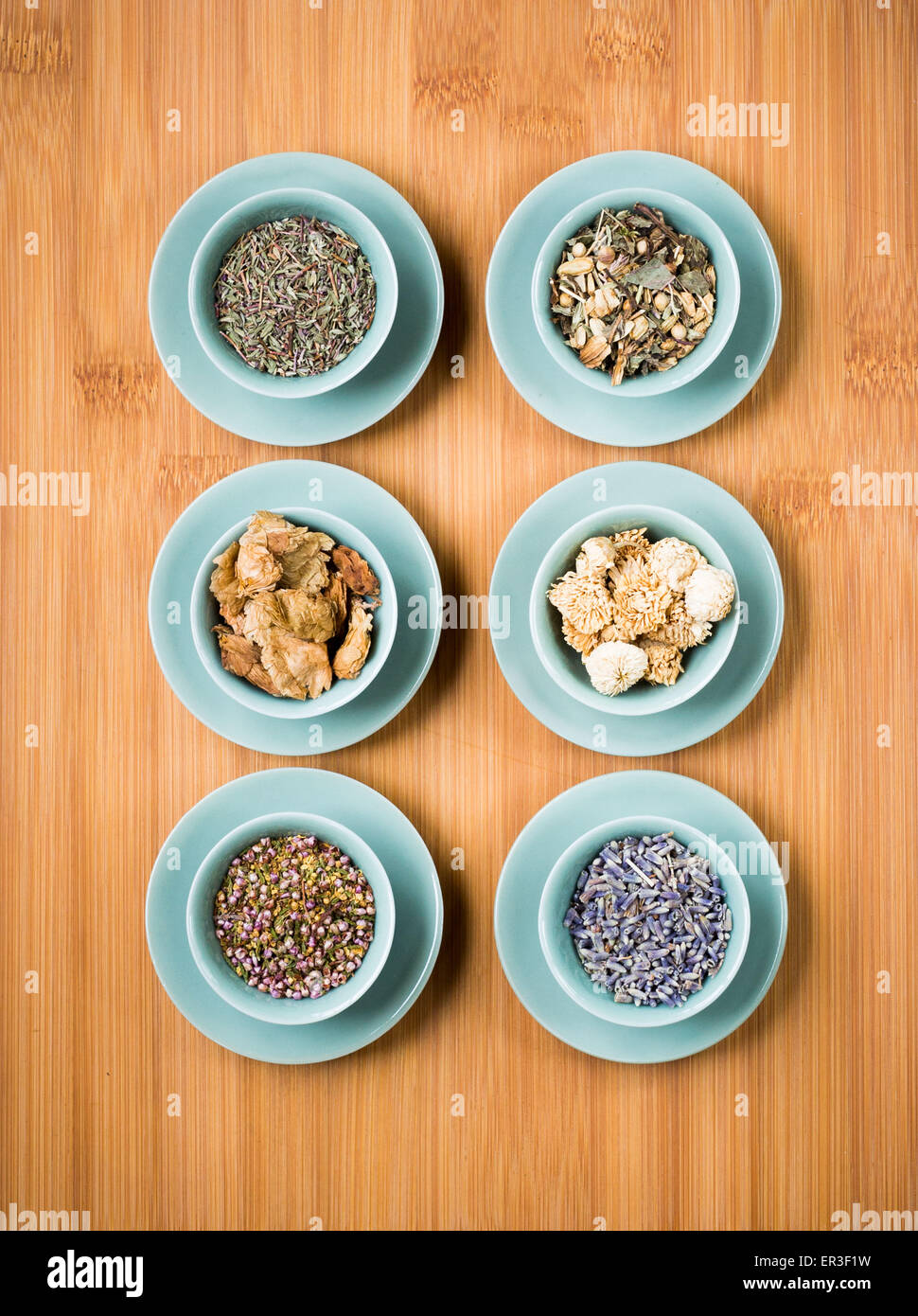 Medicinal herbs, assortment of dried herbs. Stock Photo