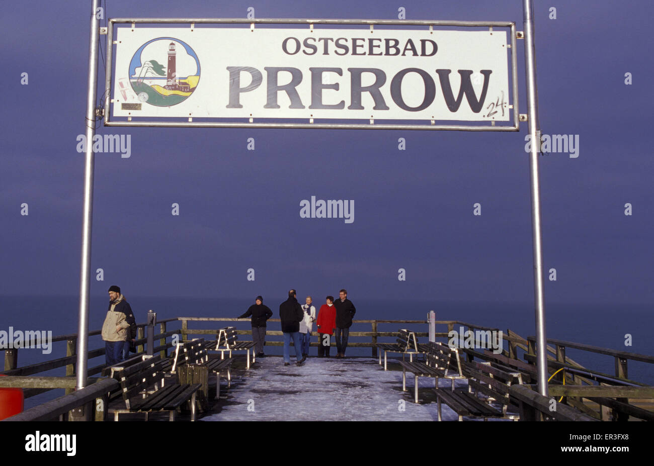 DEU, Germany, Mecklenburg-Western Pomerania, Prerow  at the Baltic Sea, pier.  DEU, Deutschland, Mecklenburg-Vorpommern, Ostseeb Stock Photo