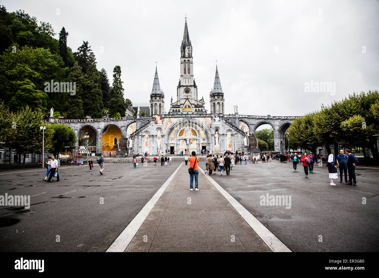 Our Lady of Lourdes Basilica in Lourdes, France Stock Photo - Alamy