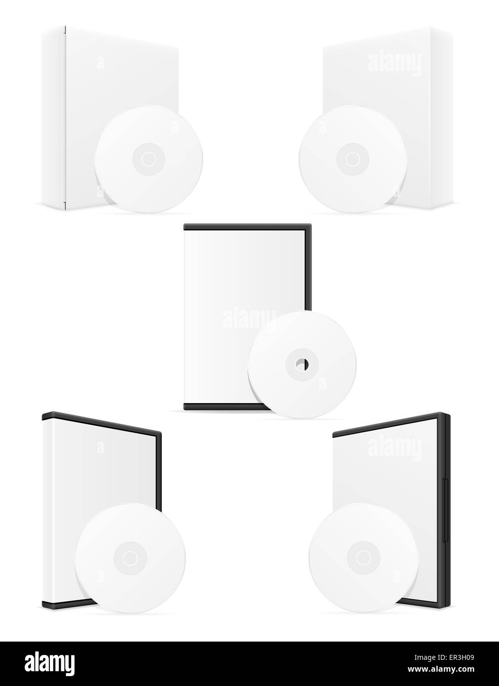 cd and dvd bisk box case packing illustration isolated on white